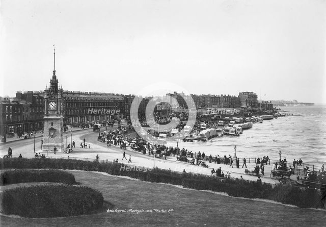 The seafront and clock tower at Margate, Kent, 1890-1910. Artist: Unknown
