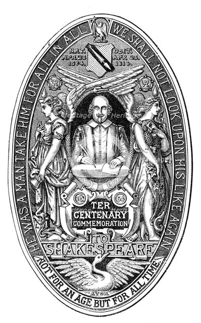 The Seal of the National Shakspeare Committee, 1864. Creator: Unknown.