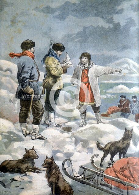 The search for the 1897 Andree expedition to the North Pole. Artist: Unknown