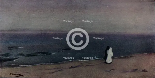 'The Seashore, Moonlight', c1908. Artist: Sir John Lavery.