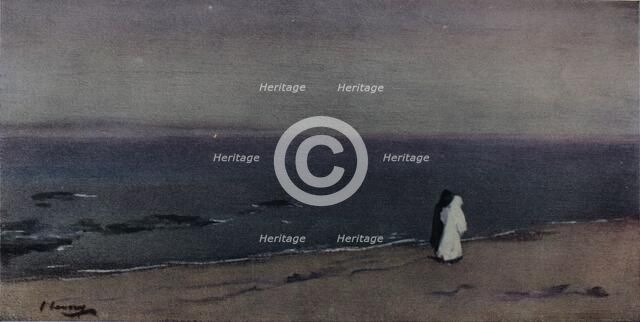 'The Seashore, Moonlight', c1908. Artist: Sir John Lavery.