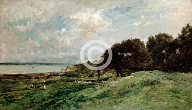 'The Seashore near Villerville', 1875.  Artist: Charles François Daubigny