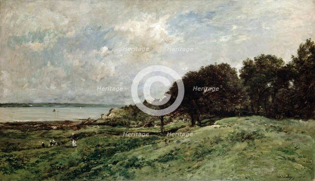 'The Seashore near Villerville', 1875.  Artist: Charles François Daubigny