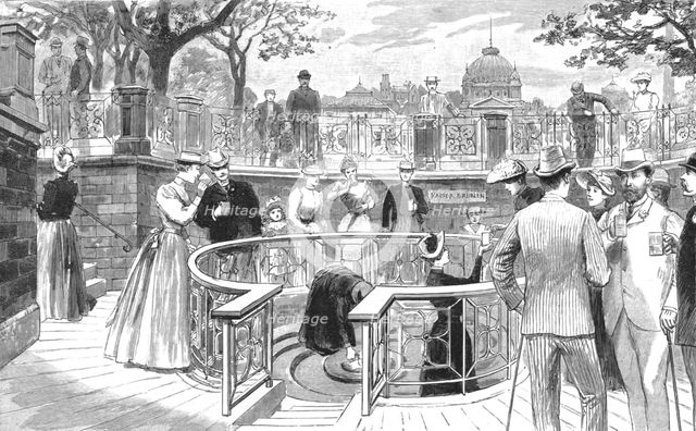 ''The Season at Homburg; The Emperor's Spring - The Prince of Wales taking the Waters', 1890. Creator: Unknown.