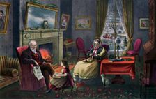 The Season of Rest, Old Age 1868.Artist: Currier and Ives