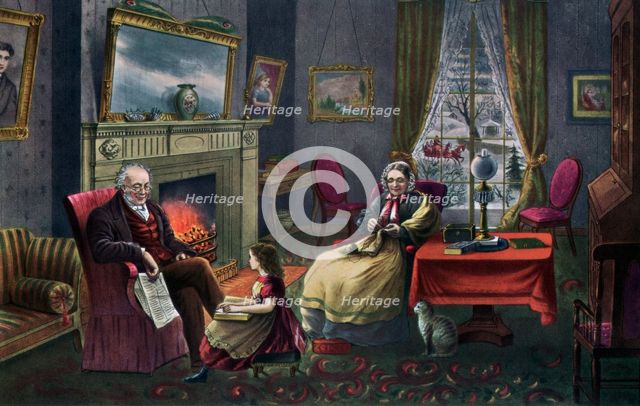 'The Season of Rest, Old Age', 1868.Artist: Currier and Ives