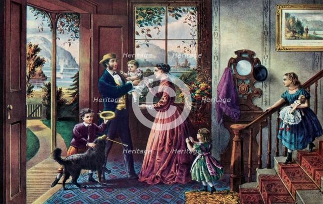 'The Season of Strength, Middle Age', 1868.Artist: Currier and Ives