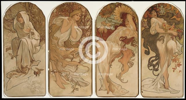 The Seasons, 1897. Creator: Alphonse Mucha.