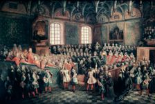 The Seat of Justice in the Parlement of Paris 1723. Artist: Nicolas Lancret