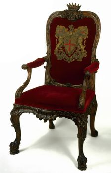 The seat of the chairman of the court of directors of the East India Company..., c1730. Creator: Unknown