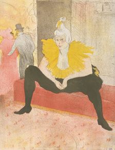 The Seated Clowness (Mademoiselle Cha-u-ka-o) (from the series Elles), 1896., 1896. Creator: Henri de Toulouse-Lautrec