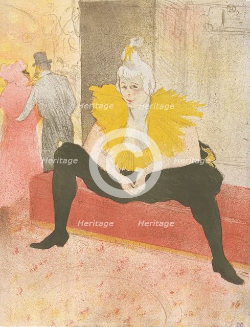 The Seated Clowness (Mademoiselle Cha-u-ka-o) (from the series Elles), 1896., 1896. Creator: Henri de Toulouse-Lautrec.