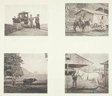 The Sedan; A Military Officer; The Plough; A North China Pony, c. 1868. Creator: John Thomson