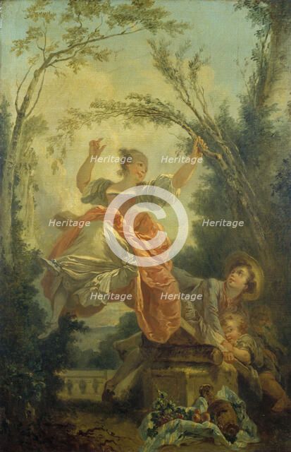 The seesaw, after Fragonard. Creator: Unknown.