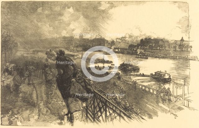 The Seine near the Austerlitz Bridge, 1888. Creator: Auguste Lepere.
