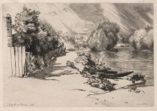 The Seine at Bas-Meudon with the Seguin and Mottiaux Islands, 1868. Creator: Félix Bracquemond (French, 1833-1914)