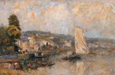 The Seine at La Bouille, near Rouen, c1904. Creator: Albert Lebourg