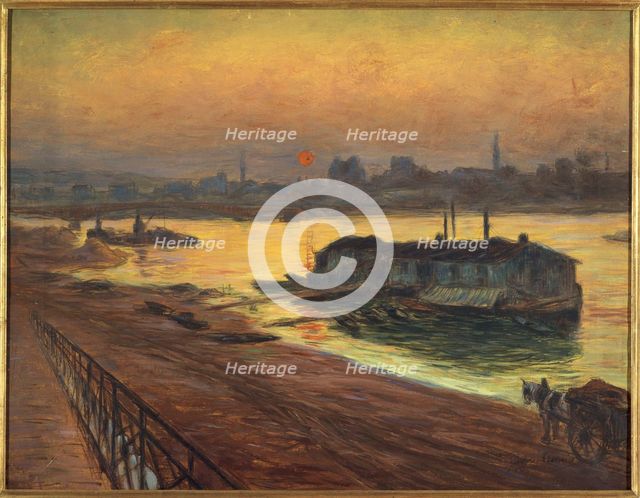 The Seine, at Pont de Grenelle, 15th and 16th arrondissements, between 1863 and 1905. Creator: Gaston Prunier.
