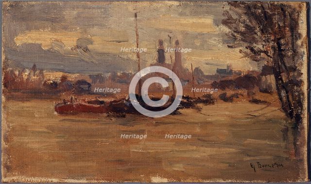 The Seine at Pont des Invalides (floods of 1910), 1910. Creator: Germain Eugene Bonneton.