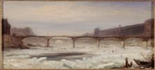 The Seine and Pont des Arts, in January 1848. Creator: Jean Jacques Champin