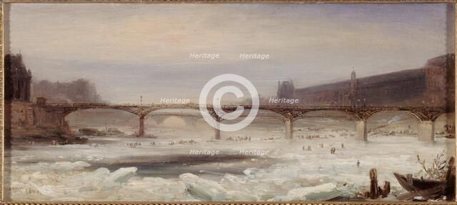 The Seine and Pont des Arts, in January 1848. Creator: Jean Jacques Champin.
