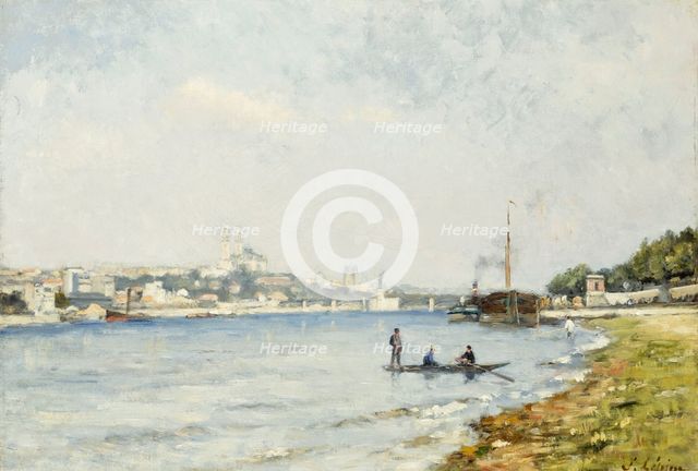 The Seine, in Passy, c1880. Creator: Stanislas Lepine.