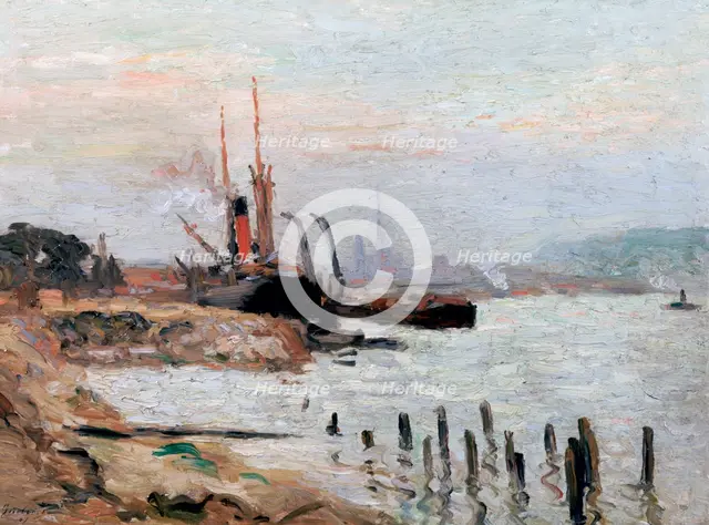 'The Seine River at Rohen', c1898-1942. Artist: Narcisse Guilbert