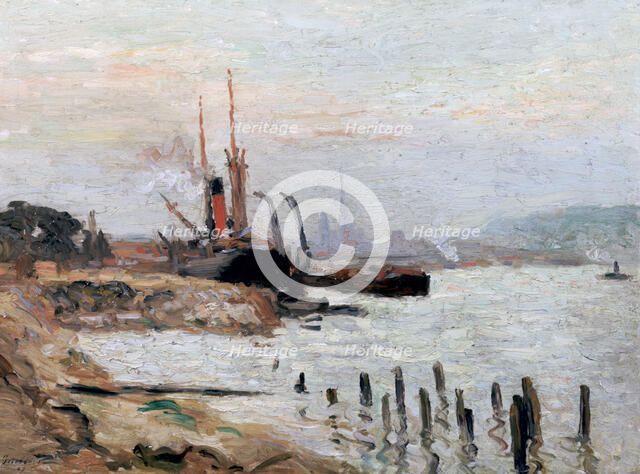 'The Seine River at Rohen', c1898-1942. Artist: Narcisse Guilbert