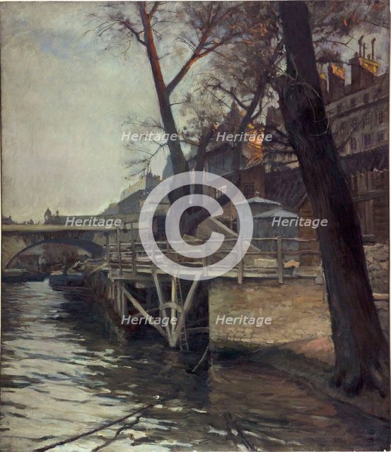 The Seine seen from Quai d'Orsay, 7th arrondissement, 1899. Creator: Eugene Trigoulet.