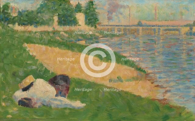 The Seine with Clothing on the Bank (Study for "Bathers at Asnières"), 1883/1884. Creator: Georges-Pierre Seurat.