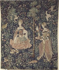 The Seigniorial Life: Embroidery (La vie seigneuriale: la broderie), Tapisserie, c. 1520