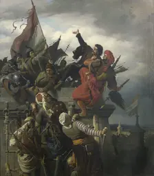 The Self-Sacrifice of Titusz Dugovics, 1859. Artist: Wagner, Sándor (Alexander) von (1838-1919)