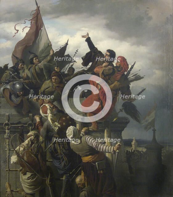 The Self-Sacrifice of Titusz Dugovics, 1859. Artist: Wagner, Sándor (Alexander) von (1838-1919)