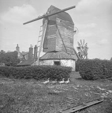 The semi derelict post mill at Crow's Green, Bardfield Saling, Braintree, Essex, 1935. Creator: HES Simmons