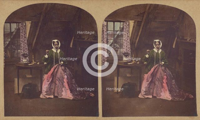 The Sempstress., about 1855. Creator: Alfred Silvester.