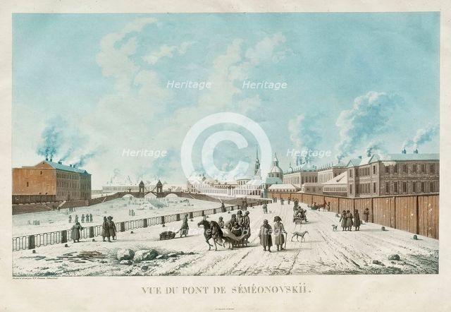 The Semyonovsky Bridge in Saint Petersburg, 1813. Artist: Damam-Demartrait, Michel François (1763-1827)