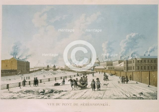 The Semyonovsky Bridge in Saint Petersburg, 1813. Artist: Damam-Demartrait, Michel François (1763-1827)