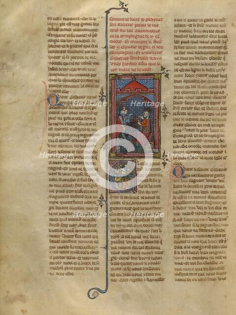 The Seneschal Keu and a Knight before King Mark, about 1320-1340. Creator: Unknown.