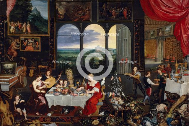 The Senses of Hearing, Touch and Taste, 1618. Creator: Jan Brueghel the Elder.