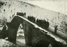 The Serbian Army General Staff On Their Retreat Through Albania (1919). Creator: Unknown