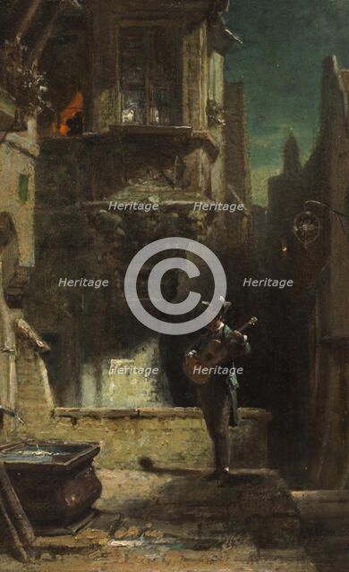 The serenade, c.1875. Creator: Spitzweg, Carl (1808-1885).