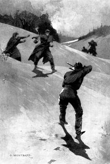 The Sergeant of the Guard: Mother Revell ran out. "No, no! Both of you! Don't shoot!", 1898. Creator: Unknown