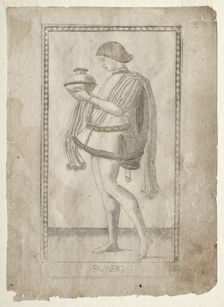 The Servant (from the Tarocchi, series E: Conditions of Man, #2), before 1467. Creator: Master of the E-Series Tarocchi (Italian, 15th century)