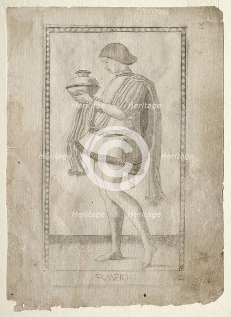 The Servant (from the Tarocchi, series E: Conditions of Man, #2), before 1467. Creator: Master of the E-Series Tarocchi (Italian, 15th century).