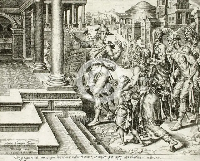 The Servant Inviting the Sick and the Poor to the Banquet, 1559. Creator: Dirck Volkertsen Coornhert.