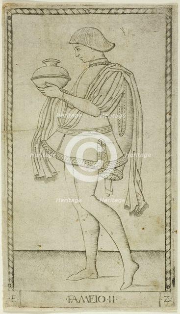 The Servant, plate two from The Ranks and Conditions of Men, c.1465. Creator: Unknown.