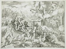 The Servants of Aeneas Battling the Servants of the Latin King, between 1560 and 1579. Creator: Giovanni Battista Fontana