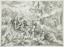 The Servants of Aeneas Battling the Servants of the Latin King, between 1560 and 1579. Creator: Giovanni Battista Fontana