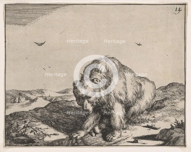 The set of the bears. Untitled plate 14, 1664. Creator: Marcus de Bye.