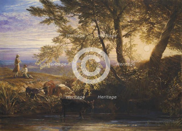 The Setting Sun, c1862. Creator: Samuel Palmer.